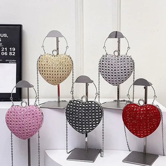 Women's Chain Bag High-grade Messenger Bag Heart Shape - DanaFashionstore