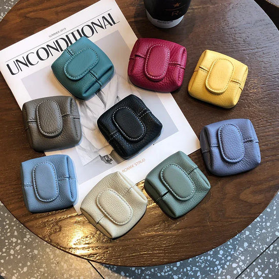 Coin Purse Women's Buckle First Layer Cowhide Coin Purse Key Case Carry Bag - DanaFashionstore