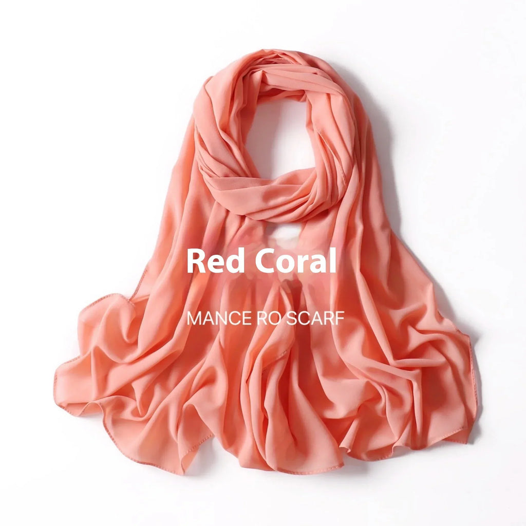 Pure Color Pearl Chiffon Scarf Headcloth Veil Chiffon Scarf - DanaFashionstore
