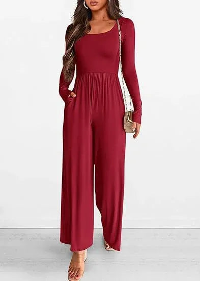 Autumn Winter Sports Jumpsuit 2026 - Long Sleeve Wide-Leg Jumpsuit - DanaFashionstore