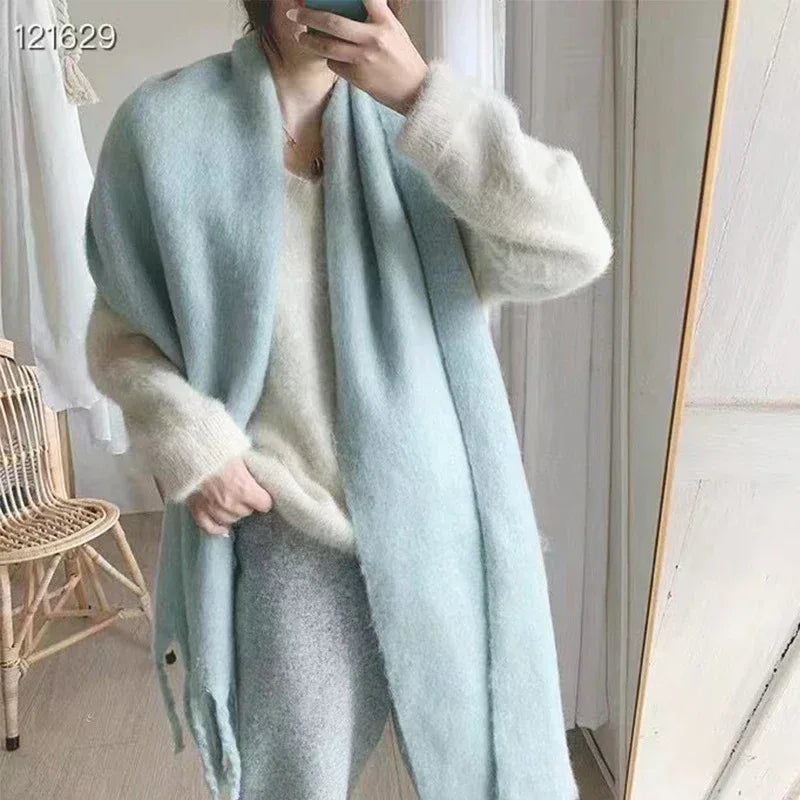 Women's Temperament Fashion Warm Solid Color Shawl Scarf - DanaFashionstore