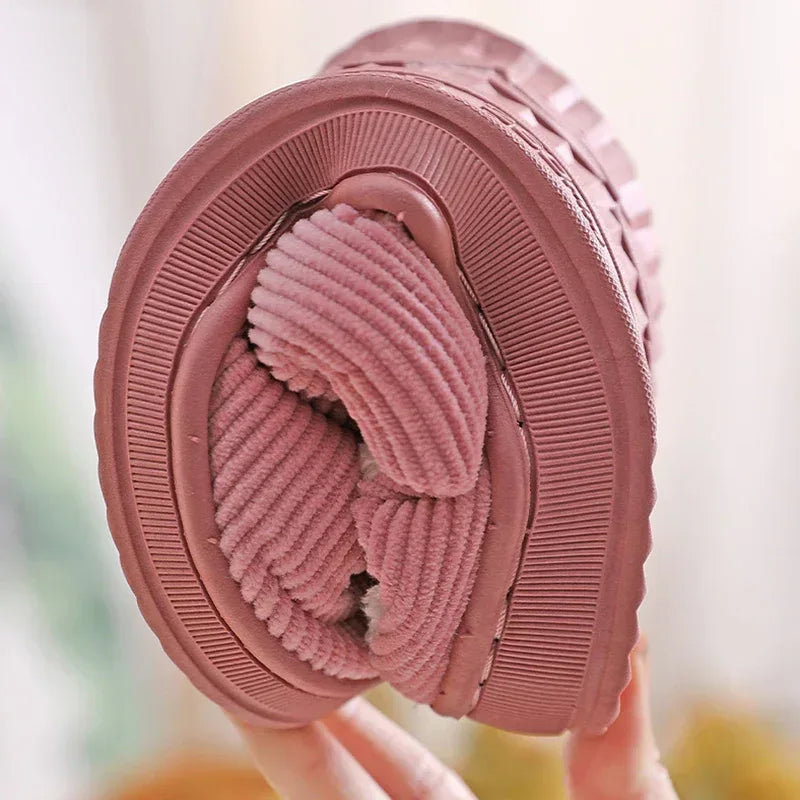 Indoor Corduroy Shoes Warm Plush Home Slipper Anti Slip Floor Bedroom Shoes Autumn Winter - DanaFashionstore