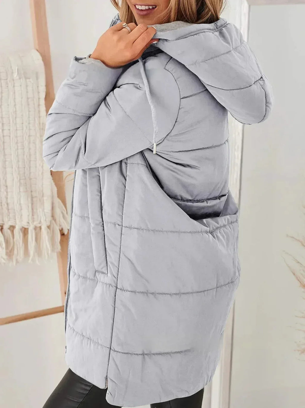 Women's Hooded Solid Color Long Cotton Jacket 2026 - Pocket Winter Coat - DanaFashionstore