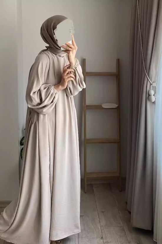 New Muslim Women's Wear Solid Color Elegant Fashion Loose Pullover Dress