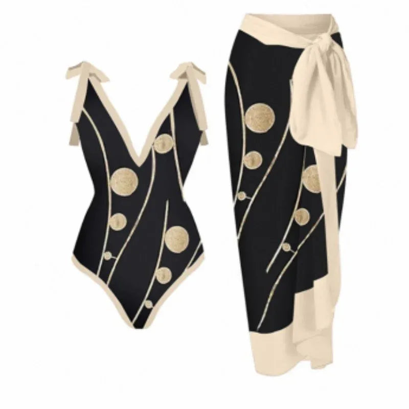 Siamese Conservative Covering Belly Thin Swimsuit French Retro One-piece Bikini - DanaFashionstore