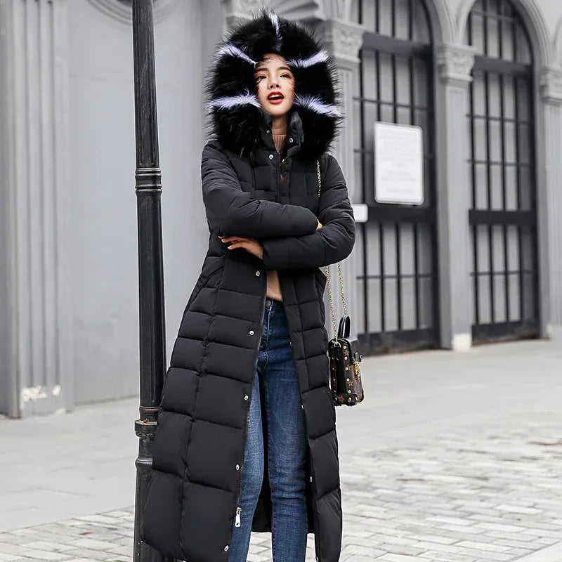 Slim-Fit Over-Knee Padded Cotton Coat 2026 - Long Winter Jacket - DanaFashionstore