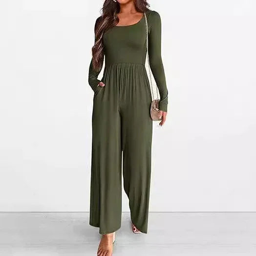 Autumn Winter Sports Jumpsuit 2026 - Long Sleeve Wide-Leg Jumpsuit - DanaFashionstore