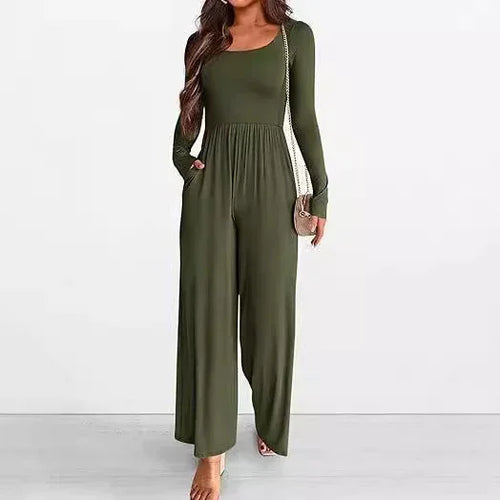 Autumn Winter Sports Jumpsuit 2026 - Long Sleeve Wide-Leg Jumpsuit - DanaFashionstore