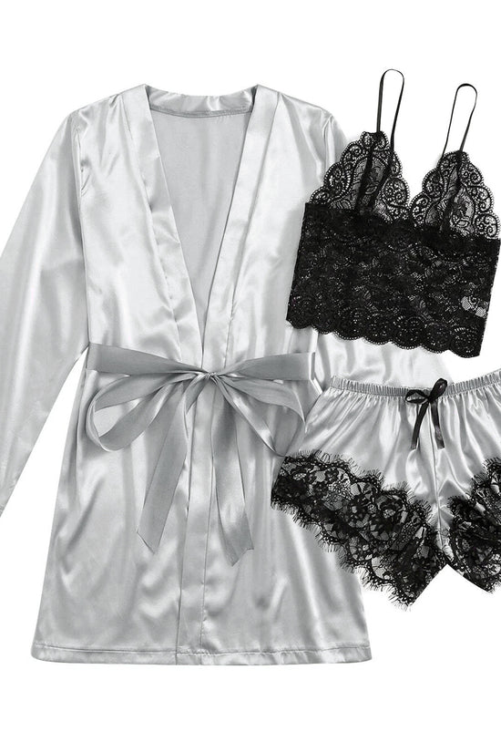 Wholesale European And American Foreign Trade Tube Top Ice Silk Pajamas Women's Seduction Sexy Bra Nightgown Lace Shorts - Dana Fashion