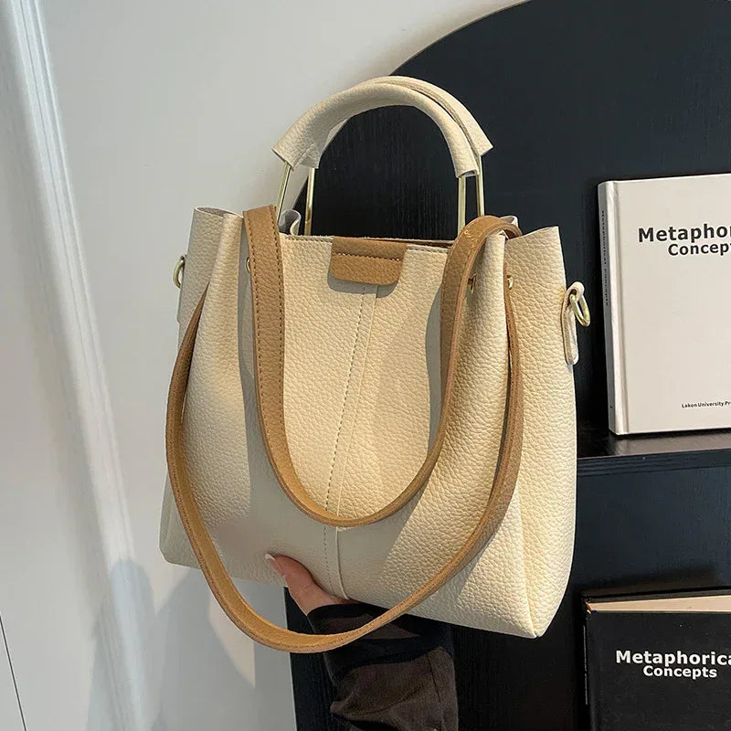Women's Large-capacity Crossbody Autumn All-matching Korean-style Textured Portable Bucket Bag - DanaFashionstore