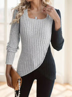 Women'S Casual Square Neck Long Sleeve Top - DanaFashionstore