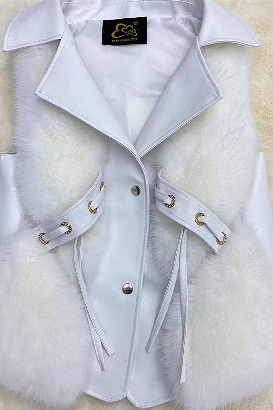 Fur Vest Short Coat Autumn And Winter New Patchwork Winter Fox Fur Jacket Women Short Artificial Fur Coat Elegant Female Warm Vest