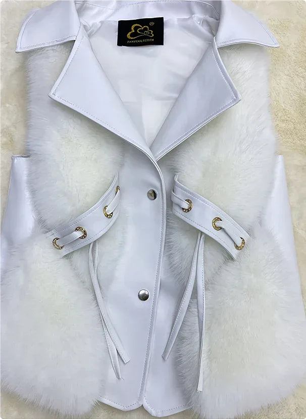 Fur Vest Short Coat 2026 - Patchwork Fox Fur Jacket Women's Warm Vest - DanaFashionstore