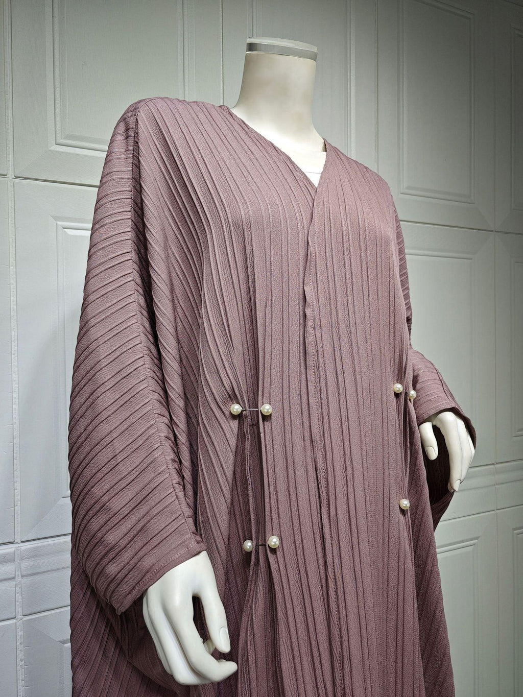 Muslim Women's Wear Modest Modern Fashion Turkish Striped Casual Plus Size Abaya Cardigan Robe - DanaFashionstore