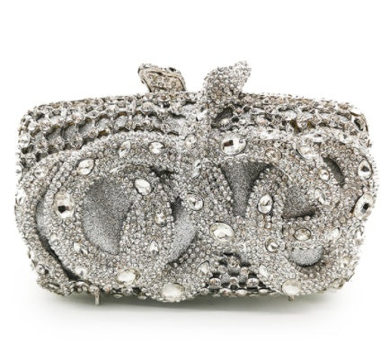 Python Diamond-studded Dinner Bag Magnetic Clasp Chain Clutch - Dana Fashion