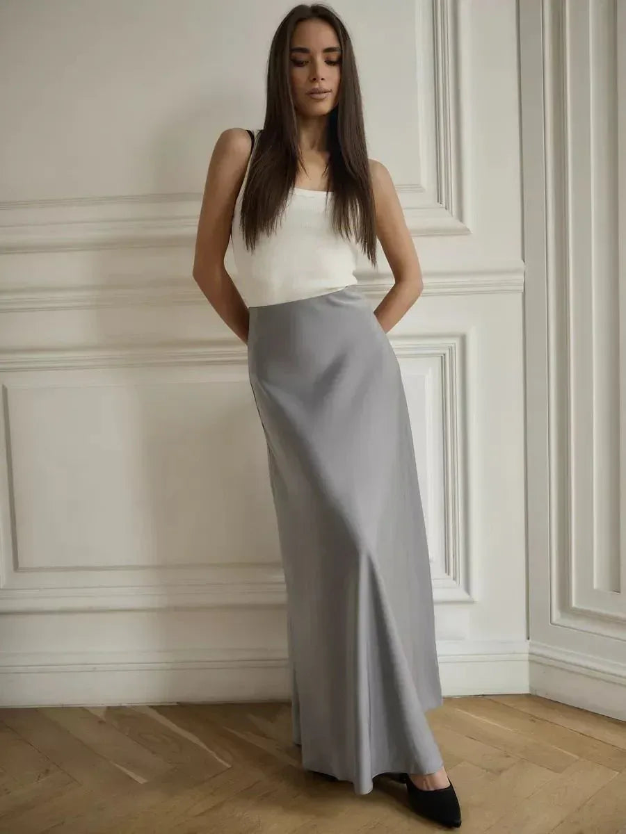 Fishtail Skirt Satin Satin Long - DanaFashionstore