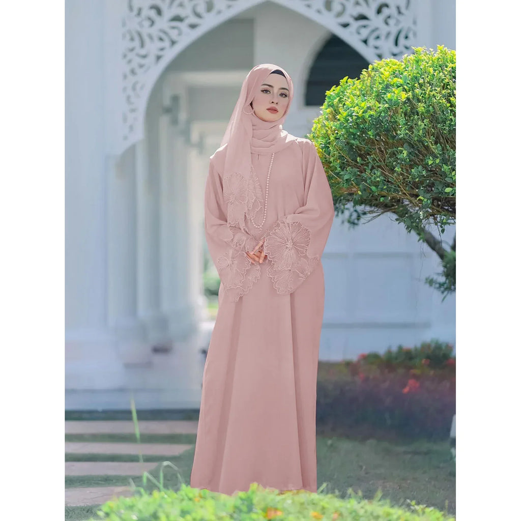 Muslim Robe Malay Indonesian Dress with Headscarf - Traditional Islamic Clothing - DanaFashionstore