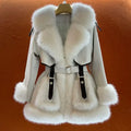 Elegant Big Fur Collar Fur Fur Coat For Women - DanaFashionstore