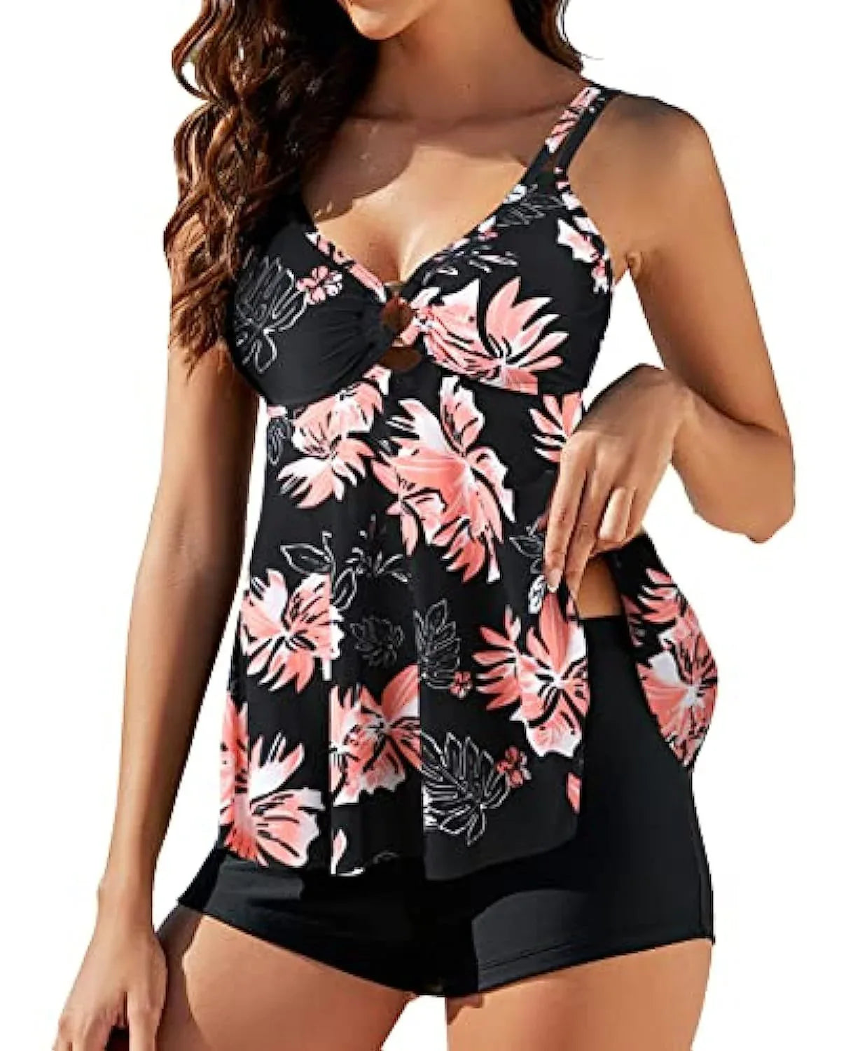 Women's Two-piece Swimsuit Plus Size Printed Suspender Skirt Boxer Bikini - DanaFashionstore