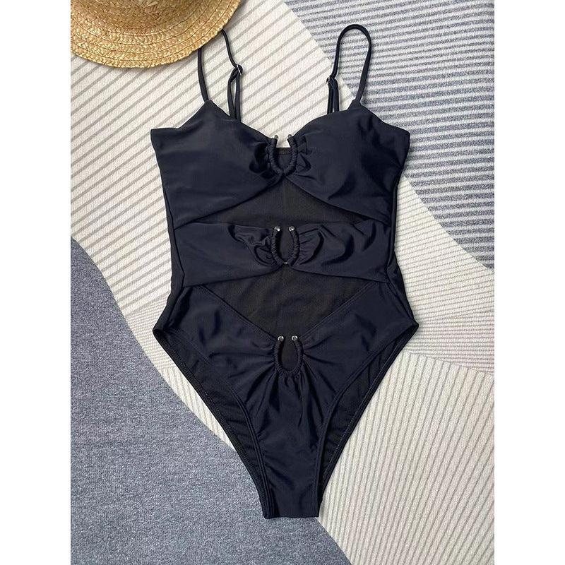 Women's Pure Color Bikini One-piece Swimsuit - DanaFashionstore