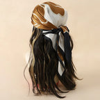 Artificial Silk Striped High-grade Korean Style Stylish Beach Arm Bag Silk Scarf - DanaFashionstore