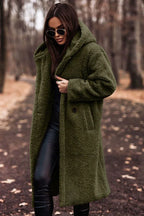 Autumn Winter Fashion Elegant Long Coat Woman Plush Warm Faux Fleece Coat Women Teddy Jacket Female Teddy Coat Outwear Ladies - DanaFashionstore