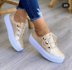 One-foot Square-toe Loafers White Shoes Soft Platform Platform - DanaFashionstore