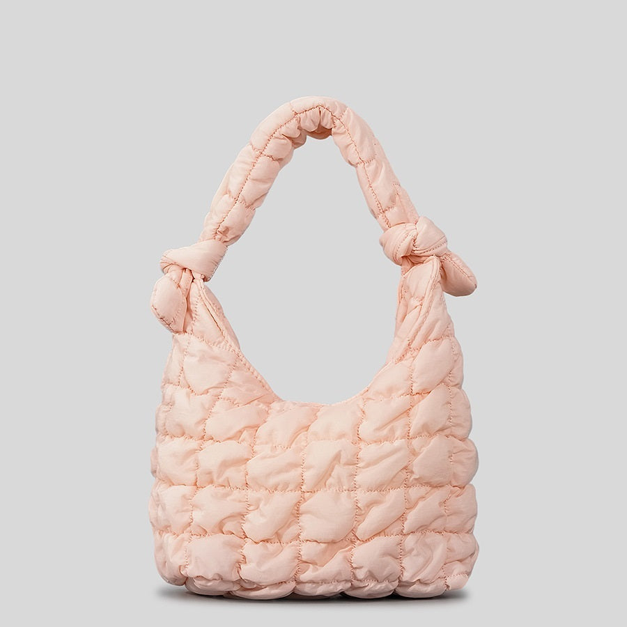 Simple Quilted Bubble Texture Cloud Pleated Handbag For Women - Dana Fashion