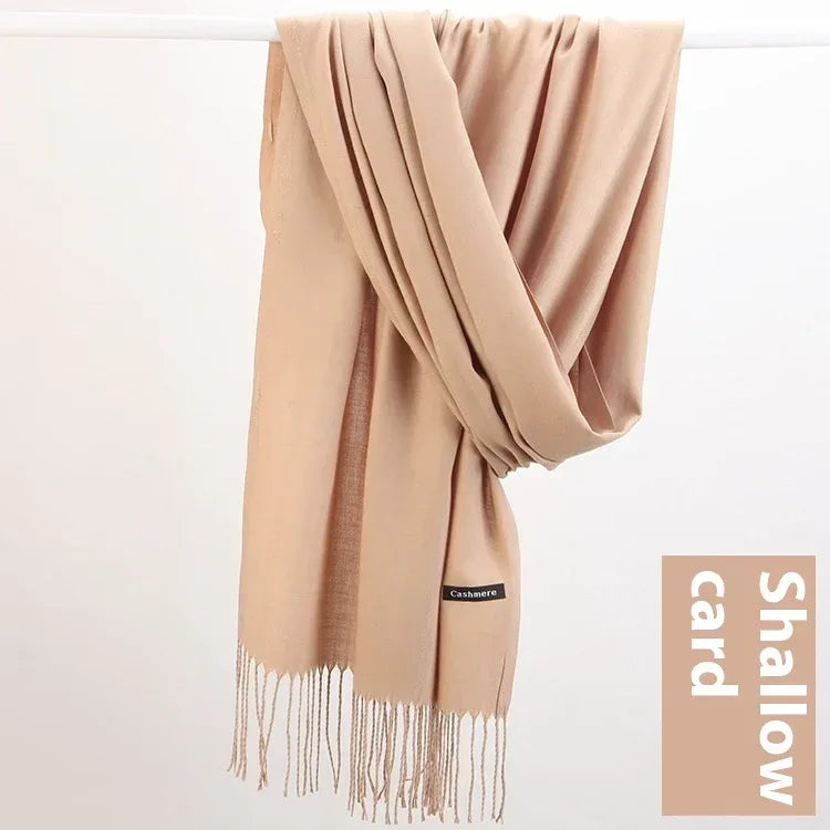 Pure Color Warm Keeping Scarf All-match Cashmere Shawl - DanaFashionstore