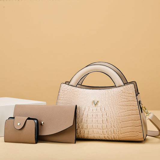 Women's Crossbody Leather Crocodile Pattern Shoulder Handbag - Dana Fashion