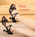 Leopard Print Latin Dance Shoes Women's Stiletto Heel Dancing Soft Bottom - DanaFashionstore