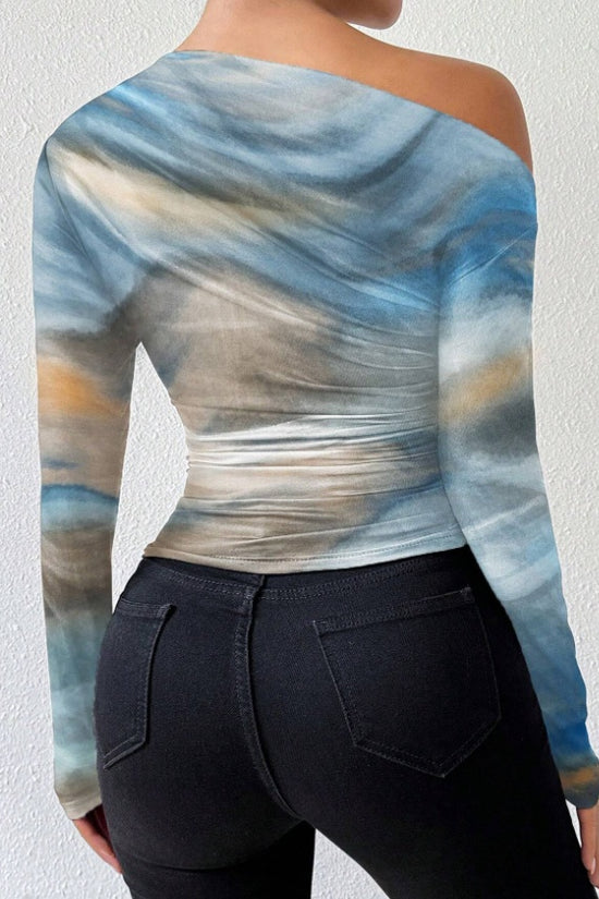 Print Long Sleeve T-Shirt Graphic Tees Women Tops