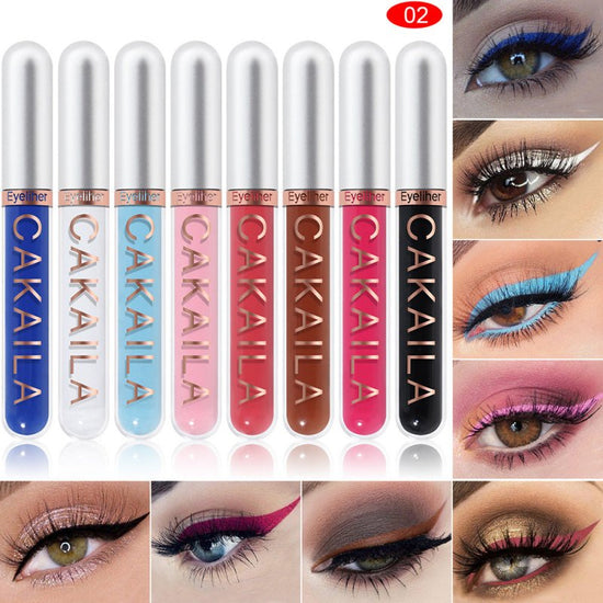 CAKAILA Kakaila 8color Liquid Eyeliner Set $31.66 Dana Fashion style: 02style makeup Specification: Product category: Eyeliner Color classification: 01, 02, 03 Packing list: Eyeliner set * 1 set