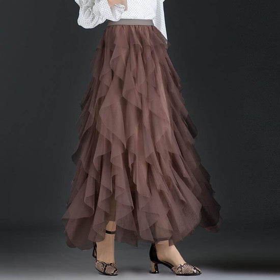 Cake Mesh Pleated Skirt For Women $32.50 Dana Fashion Color: Khaki Size: 2XL Women's clothing Product information: Fabric name: Mesh Color: white, light gray, black, pink, apricot, khaki, Rose Main fabric composition: Polyester (polyester fiber) Size: S r