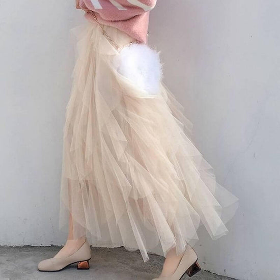 Cake Mesh Pleated Skirt For Women $32.50 Dana Fashion Color: Apricot Size: 2XL Women's clothing Product information: Fabric name: Mesh Color: white, light gray, black, pink, apricot, khaki, Rose Main fabric composition: Polyester (polyester fiber) Size: S
