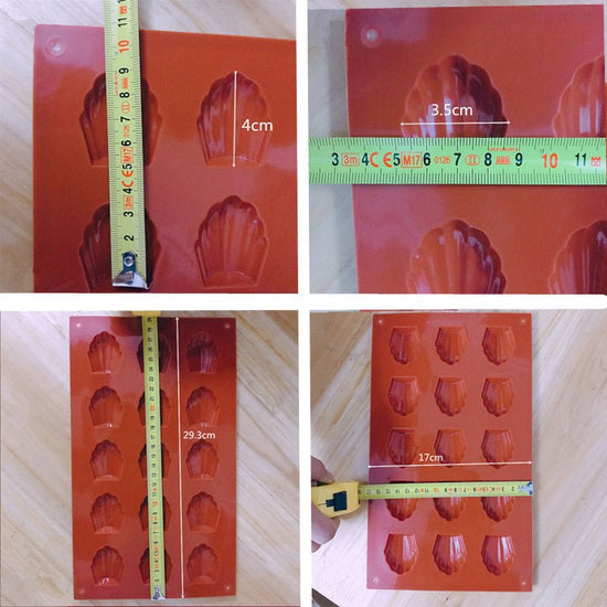 cake mold 15 shell cake baking pan silicone cake mold $9.52 Dana Fashion Color: Photo Color Dana's Kitchen Material: Silicone product description: (1) Use high-quality silicone material, and passed the FDA and SGS certification. (2) Withstand temperature