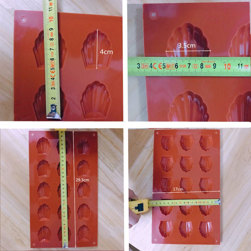 cake mold 15 shell cake baking pan silicone cake mold $9.52 Dana Fashion Color: Photo Color Dana's Kitchen Material: Silicone product description: (1) Use high-quality silicone material, and passed the FDA and SGS certification. (2) Withstand temperature