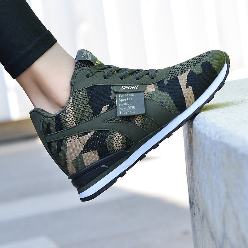 Camouflage Height Increasing Insole Sports Leisure Tourist Shoes $53.10 Dana Fashion Color: Army Green Size: 35 Women's shoes Product information: Pattern: Camouflage Applicable sports: Universal Color: A2029 army green Upper height: Mid-top Heel height: