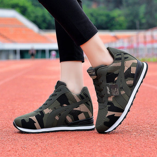 Camouflage Height Increasing Insole Sports Leisure Tourist Shoes $53.10 Dana Fashion Color: Army Green Size: 35 Women's shoes Product information: Pattern: Camouflage Applicable sports: Universal Color: A2029 army green Upper height: Mid-top Heel height: