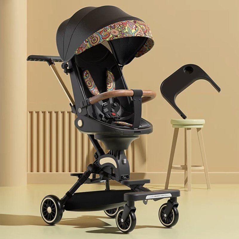 Can Sit And Lie Flat Two-way Folding Lightweight Shock-absorbing High-view Stroller $384.86 Dana Fashion Color: K09 black Baby & Mother Product information: Product Category: Four Wheel Cart Function: can lie flat Material: aluminum alloy Applicable age: