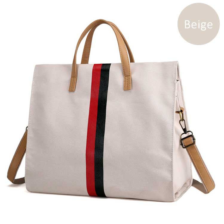 Canvas Ladies Work Bag Women Tote Hand Bag Shoulder Bag for Women Fashion Lady Shopping Canvas Stripe Tote Bags Female Handbags $55.50 Dana Fashion Color: Beige Women's Bags Canvas Ladies Work Bag Women Tote Hand Bag Shoulder Bag for Women Fashion Lady Sh