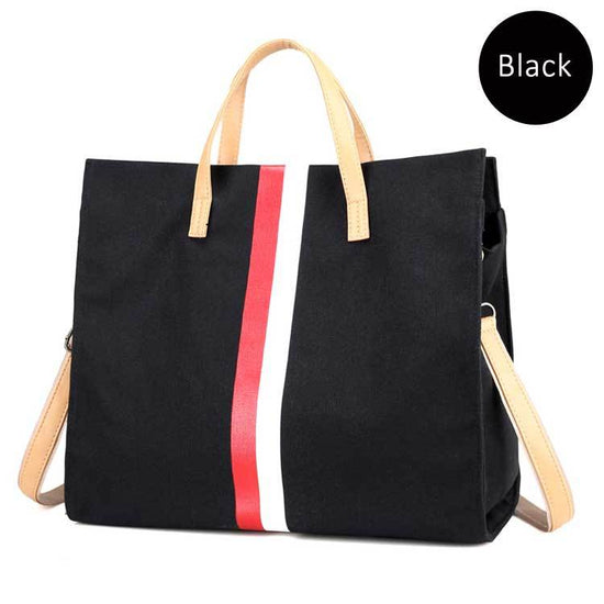Canvas Ladies Work Bag Women Tote Hand Bag Shoulder Bag for Women Fashion Lady Shopping Canvas Stripe Tote Bags Female Handbags $55.50 Dana Fashion Color: Black Women's Bags Canvas Ladies Work Bag Women Tote Hand Bag Shoulder Bag for Women Fashion Lady Sh