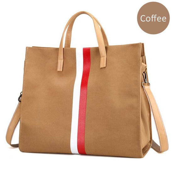 Canvas Ladies Work Bag Women Tote Hand Bag Shoulder Bag for Women Fashion Lady Shopping Canvas Stripe Tote Bags Female Handbags $55.50 Dana Fashion Color: Coffee Women's Bags Canvas Ladies Work Bag Women Tote Hand Bag Shoulder Bag for Women Fashion Lady S