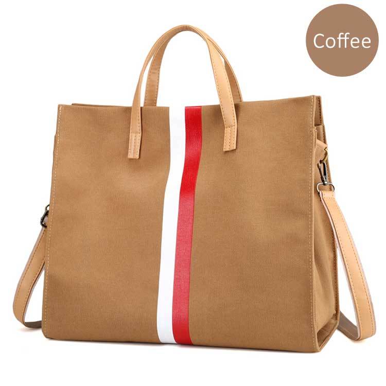 Canvas Ladies Work Bag Women Tote Hand Bag Shoulder Bag for Women Fashion Lady Shopping Canvas Stripe Tote Bags Female Handbags $55.50 Dana Fashion Color: Coffee Women's Bags Canvas Ladies Work Bag Women Tote Hand Bag Shoulder Bag for Women Fashion Lady S