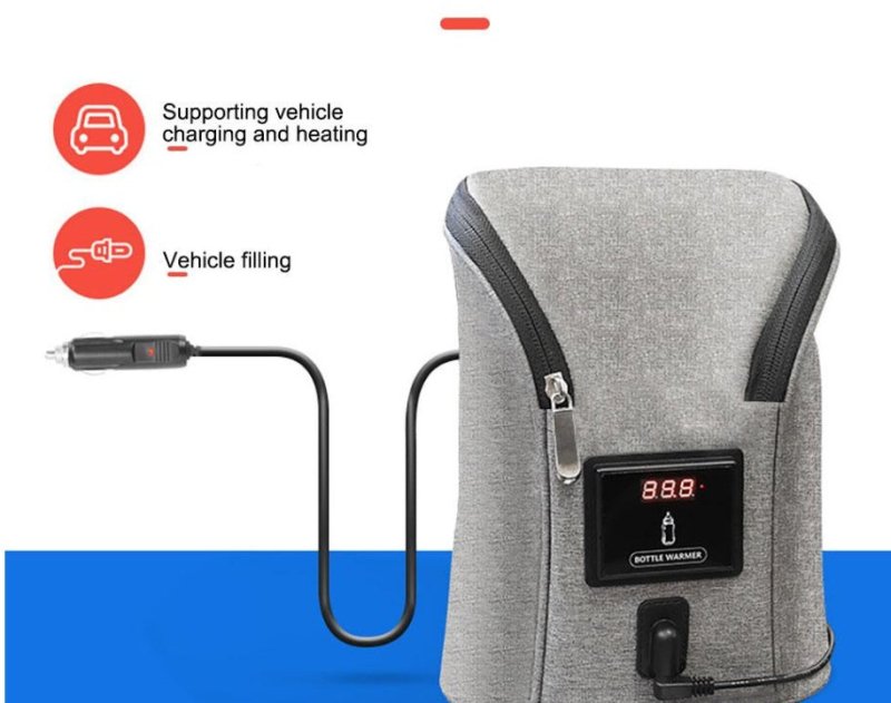 Car USB Baby Bottle Warmer Portable Travel Breast Milk Warmer $47.03 Dana Fashion Color: Grey Baby & Mother Overview : The product supports car charging heating and is equipped with car charger. With a large capacity, it can hold types of bottles and heat