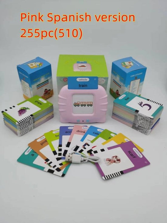 Card Early Education Children's Enlightenment English Learning Machine $29.04 Dana Fashion Color: Pink Spanish version style: With 255cards Toys & Hobbies Produce information Category: Early Education/Preschool Education Story Machine Function: rechargeab
