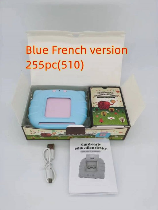 Card Early Education Children's Enlightenment English Learning Machine $35.12 Dana Fashion Color: Blue French version style: With 255cards Toys & Hobbies Produce information Category: Early Education/Preschool Education Story Machine Function: rechargeabl