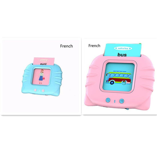 Card Early Education Children's Enlightenment English Learning Machine $46.21 Dana Fashion Color: Blue Pink French version style: With 112cards Toys & Hobbies Produce information Category: Early Education/Preschool Education Story Machine Function: rechar
