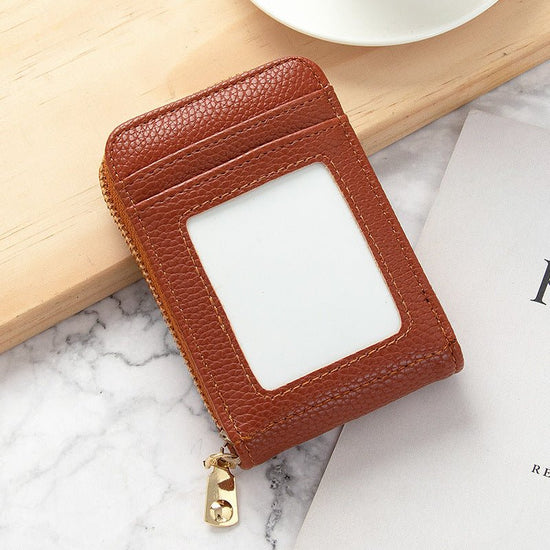 Card Holder Women's Anti-degaussing Mini And Simple Multi-function $12.75 Dana Fashion Color: Brown Women's Bags Product information: Color: Black, Oak red, dark gray, brown, dark green, royal blue, purplish red Applicable Gender: Female Function: anti-th