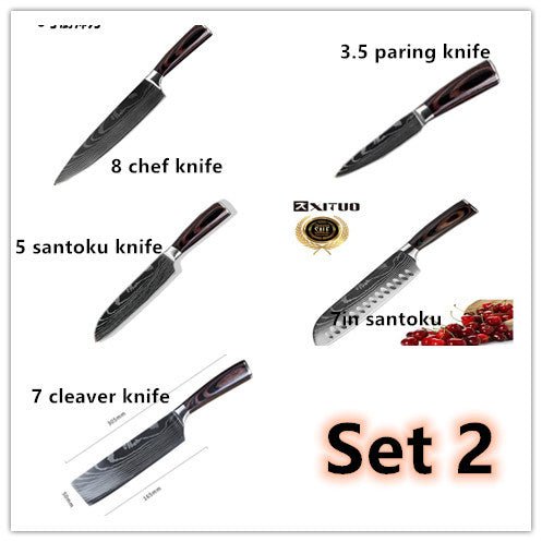 Carpenter's Special Set 6-piece Set 8-piece Set Knife Chef Knife Kitchen Knife Cooking $110.08 Dana Fashion style: Set 2 Dana's Kitchen Overview: Product category ： kitchen knife texture of material ： stainless steel Specifications ： Kraft box packaging,